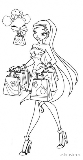 раскраски для детей для девочек чародейки винкс распечатать (5).jpgШкола ЧародеекБесплатные Раскраски