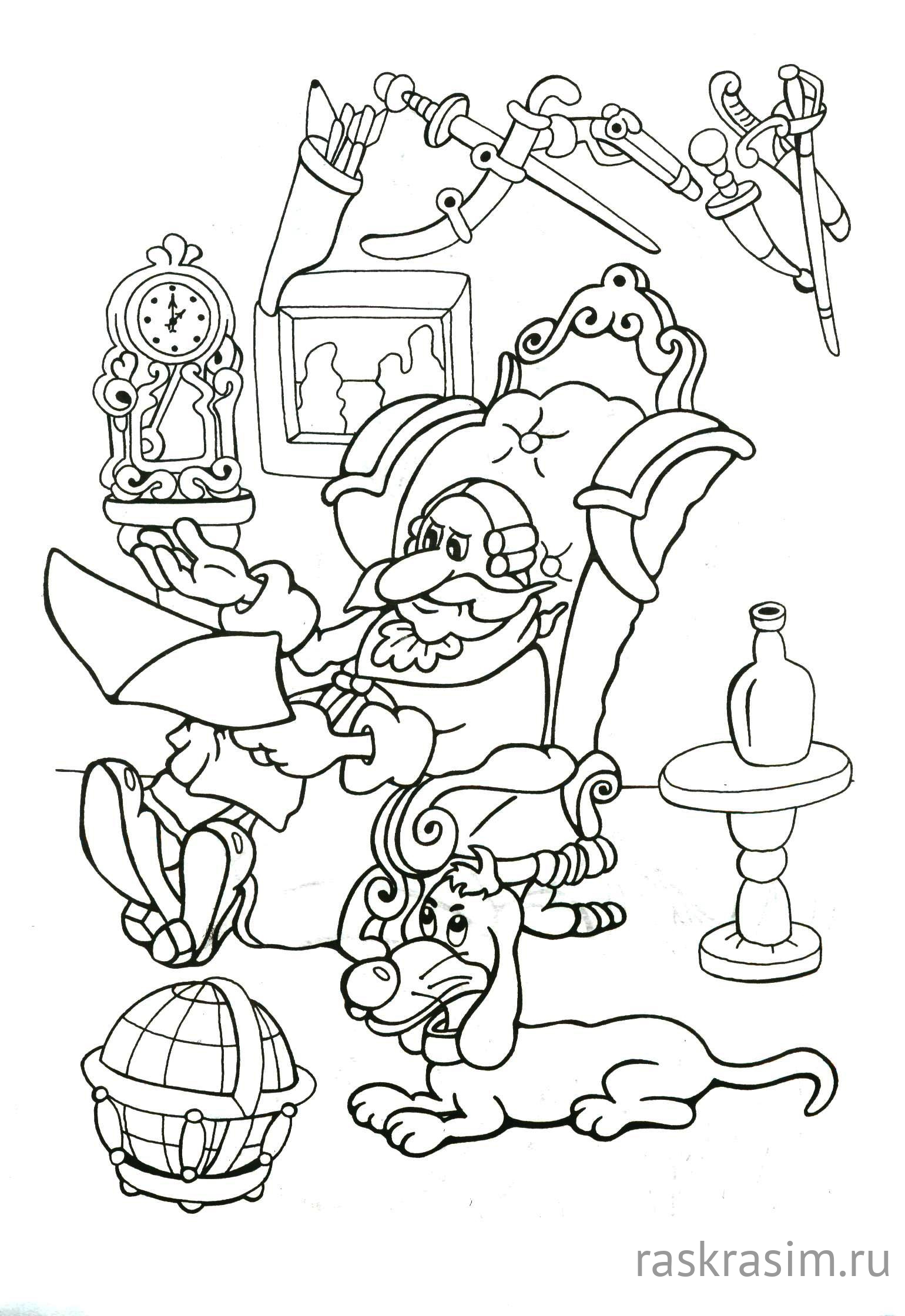 раскраска для детей мультфильм мюнхаузен (1).jpgНаши мультфильмы: МюнхаузенБесплатные Раскраски