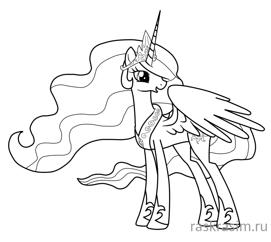 youloveit_ru_jewelcat_paint_celestia.jpgМои маленькие пониБесплатные Раскраски