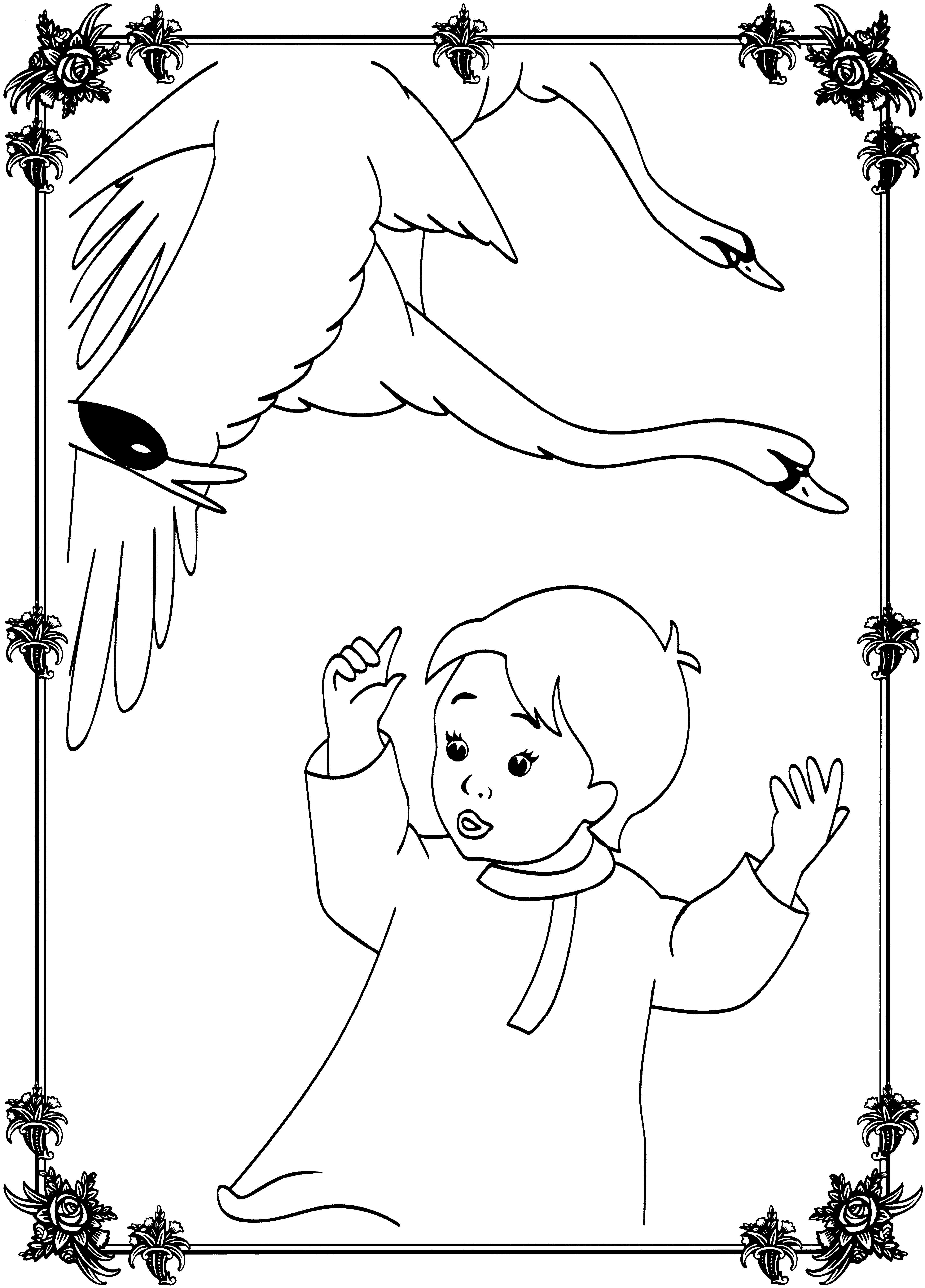 Иллюстрация к сказке гуси лебеди раскраска