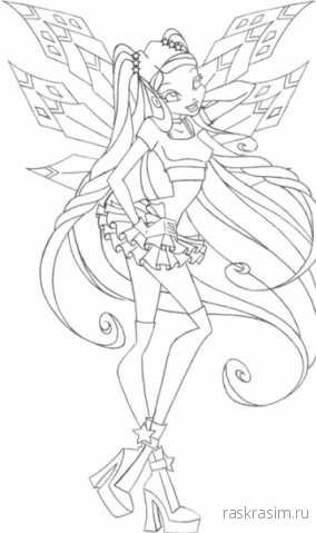 раскраски для детей для девочек чародейки винкс распечатать (12).jpgШкола ЧародеекБесплатные Раскраски