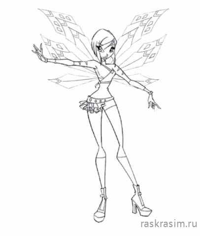 раскраски для детей для девочек чародейки винкс распечатать (9).jpgШкола ЧародеекБесплатные Раскраски