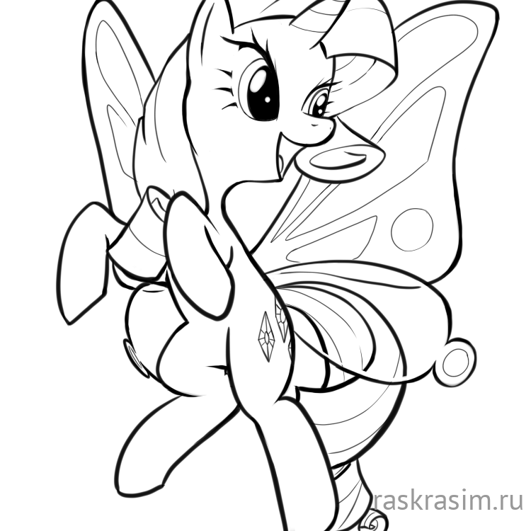 flutterarity_by_mallorysbeast-d39ulsv.pngМои маленькие пониБесплатные Раскраски