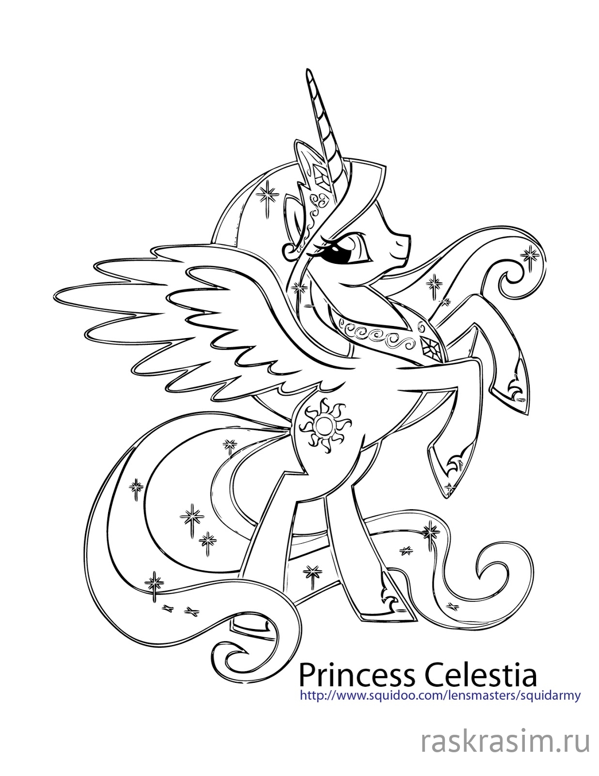 My-Little-Pony-coloring-pages-Princess-celestia.jpgМои маленькие пониБесплатные Раскраски