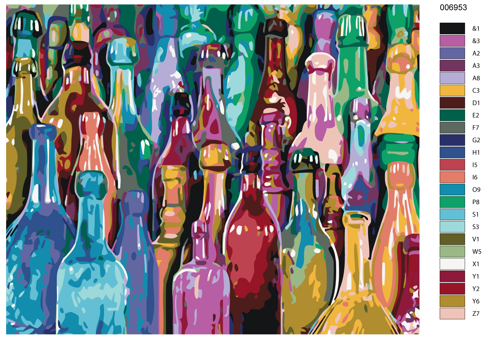 Разноцветные стеклянные бутылки