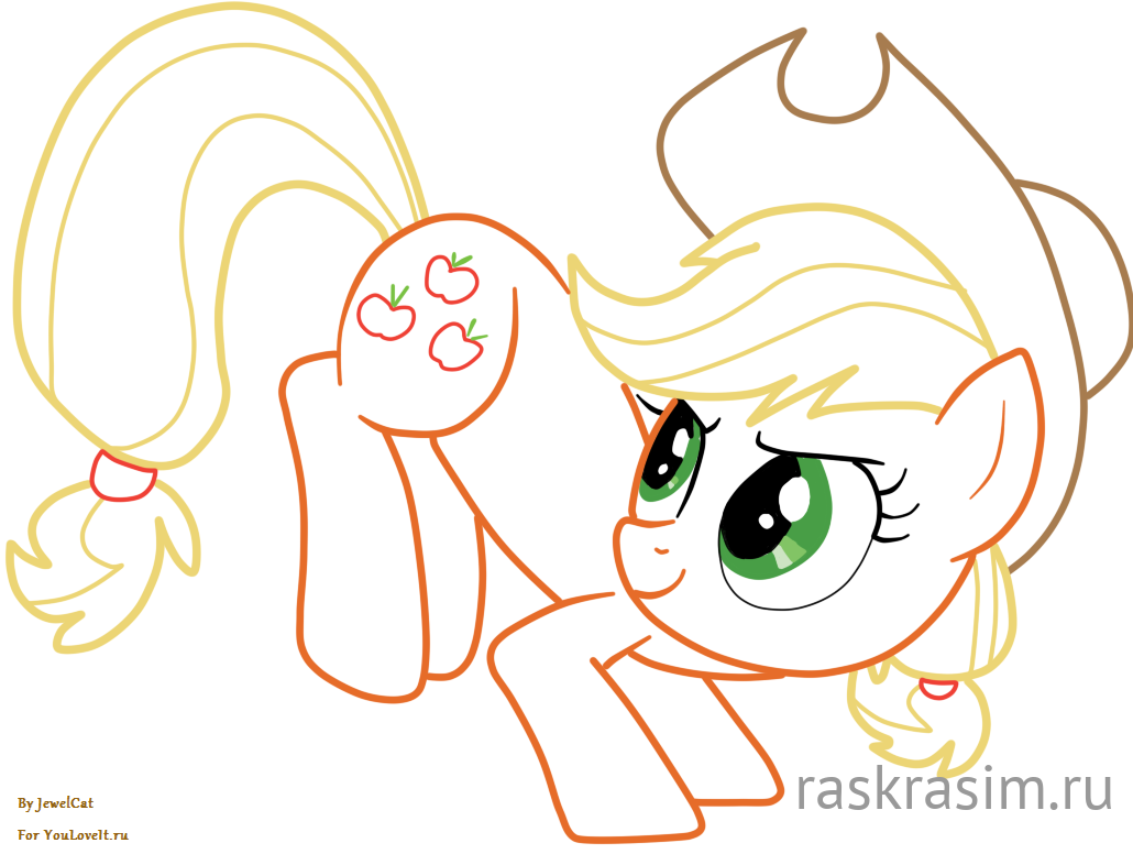 youloveit_ru_jewelcat_paint_applejack_co.pngМои маленькие пониБесплатные Раскраски
