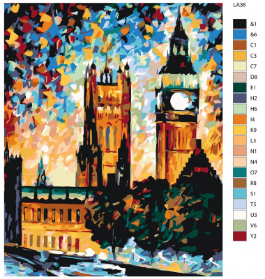 Картина по номерам, 72 x 90, LA36