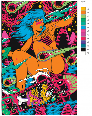 Картина по номерам, 60 x 90, FU08