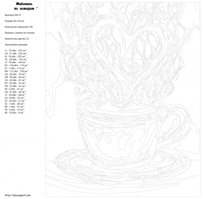 Картина по номерам, 40 x 50, RA177