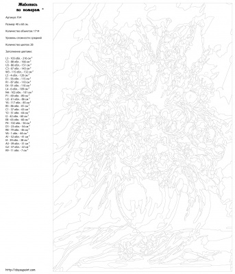 Картина по номерам, 40 x 60, F54