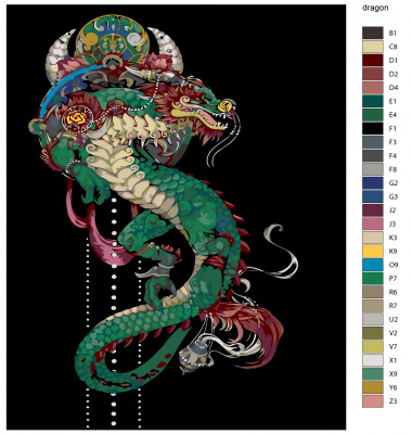 Картина по номерам, 100 x 125, NA-dragon