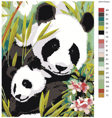 Картина по номерам, 72 x 90, ARTH-PandyV