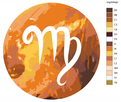 Картина по номерам, 60 x 60, KTMK-virgo04sign