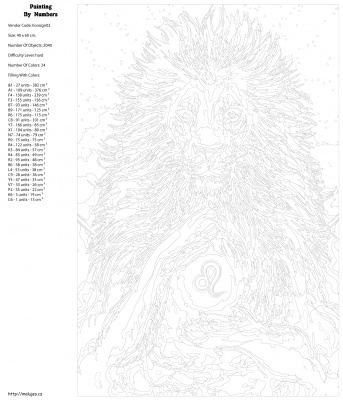 Картина по номерам, 40 x 60, KTMK-lionsign02