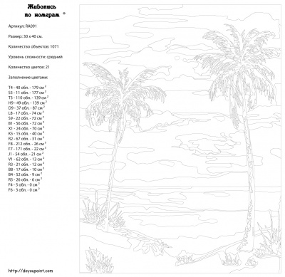 Картина по номерам, 30 x 40, RA091