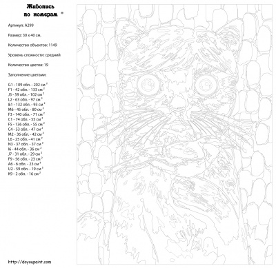 Картина по номерам, 30 x 40, A299