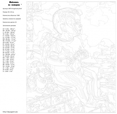 Картина по номерам, 40 x 50, ARTH-AngelnakrysheV