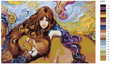 Картина по номерам, 60 x 90, RA040