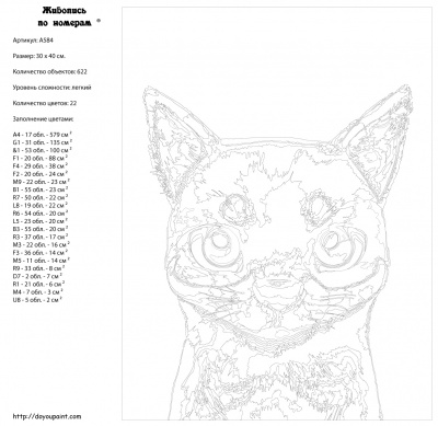Картина по номерам, 30 x 40, A584