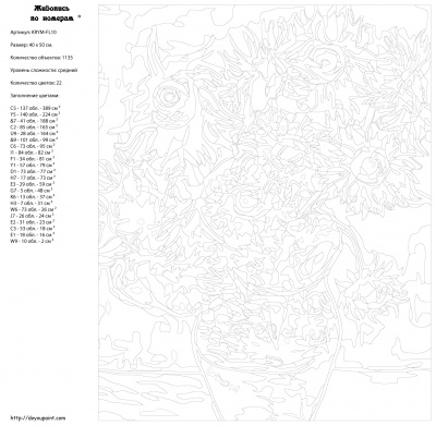 Картина по номерам, 40 x 50, KRYM-FL10
