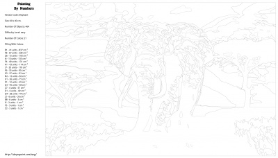 Картина по номерам, 40 x 60, KTMK-Elephant