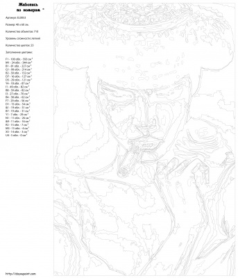 Картина по номерам, 40 x 60, EL005