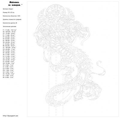 Картина по номерам, 40 x 50, NA-dragon