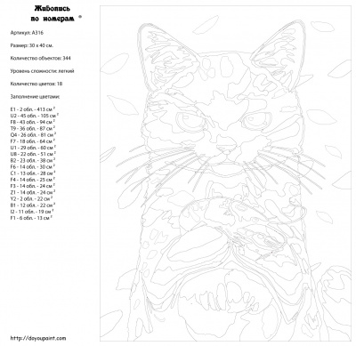 Картина по номерам, 30 x 40, A316