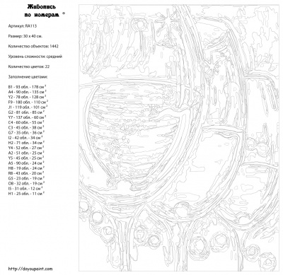 Картина по номерам, 40 x 50, RA113