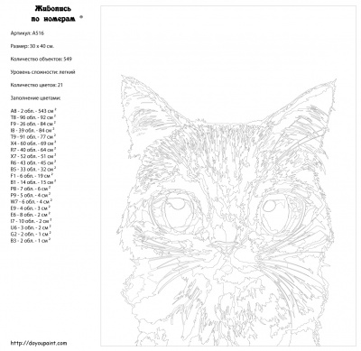 Картина по номерам, 30 x 40, A516