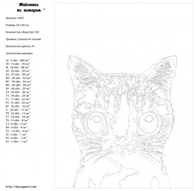 Картина по номерам, 30 x 40, A563