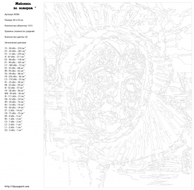 Картина по номерам, 40 x 50, RO96