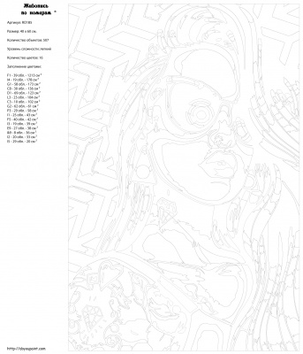 Картина по номерам, 40 x 60, RO185