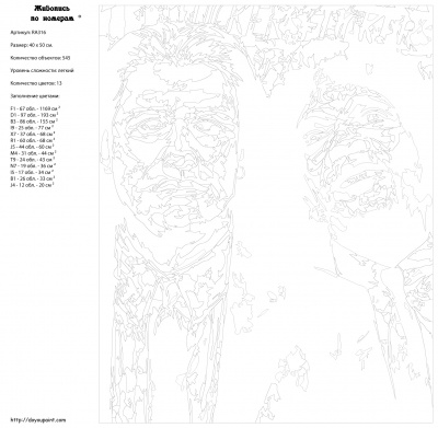 Картина по номерам, 40 x 50, RA316