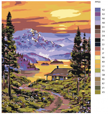 Картина по номерам, 72 x 90, PP03
