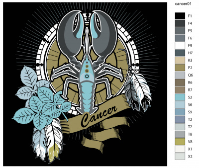 Картина по номерам, 60 x 60, KTMK-CancerSighn01