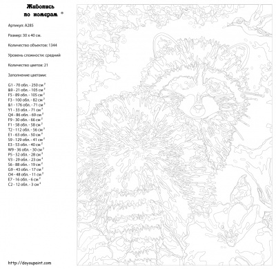 Картина по номерам, 30 x 40, A285