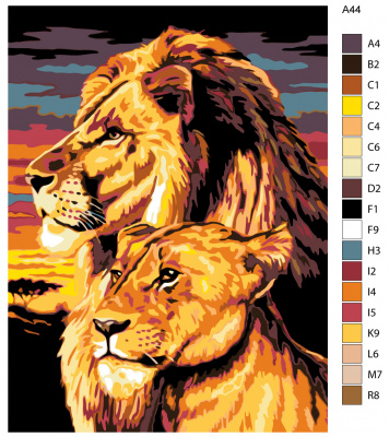 Картина по номерам, 36 x 48, A44