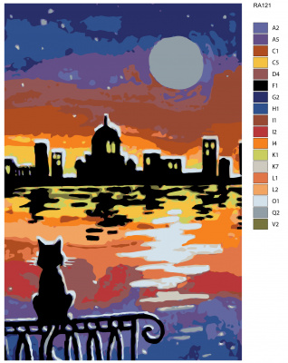 Картина по номерам, 80 x 120, RA121