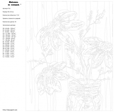 Картина по номерам, 40 x 50, F52