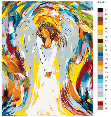 Картина по номерам, 72 x 90, KTMK-angel01