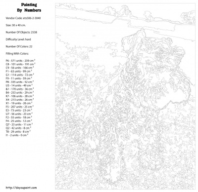 Картина по номерам, 30 x 40, ets506-2-30401