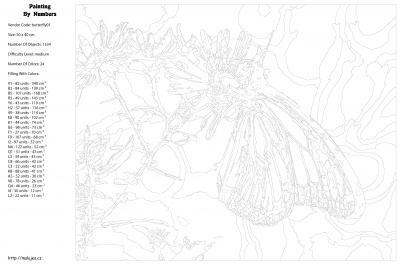 Картина по номерам, 40 x 50, KTMK-butterfly01