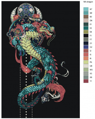 Картина по номерам, 80 x 120, NA-dragon