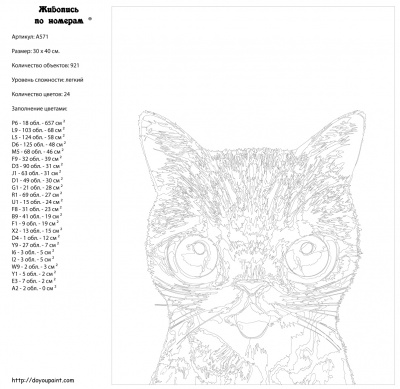 Картина по номерам, 30 x 40, A571