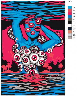 Картина по номерам, 60 x 90, FU14