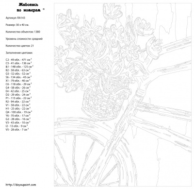 Картина по номерам, 40 x 50, RA143