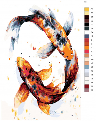 Картина по номерам, 100 x 150, NA-koi1