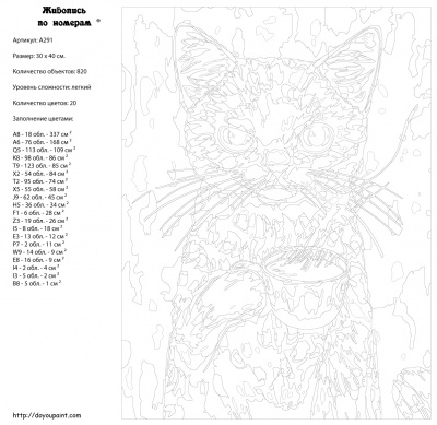 Картина по номерам, 30 x 40, A291