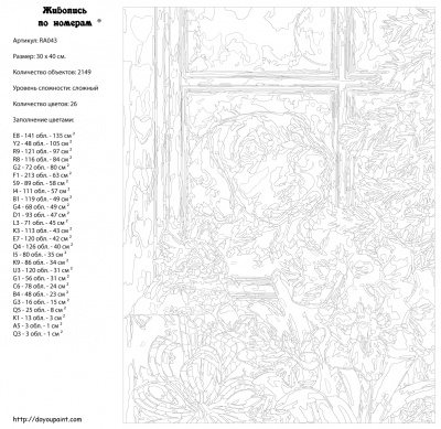 Картина по номерам, 30 x 40, RA043